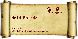 Held Enikő névjegykártya
